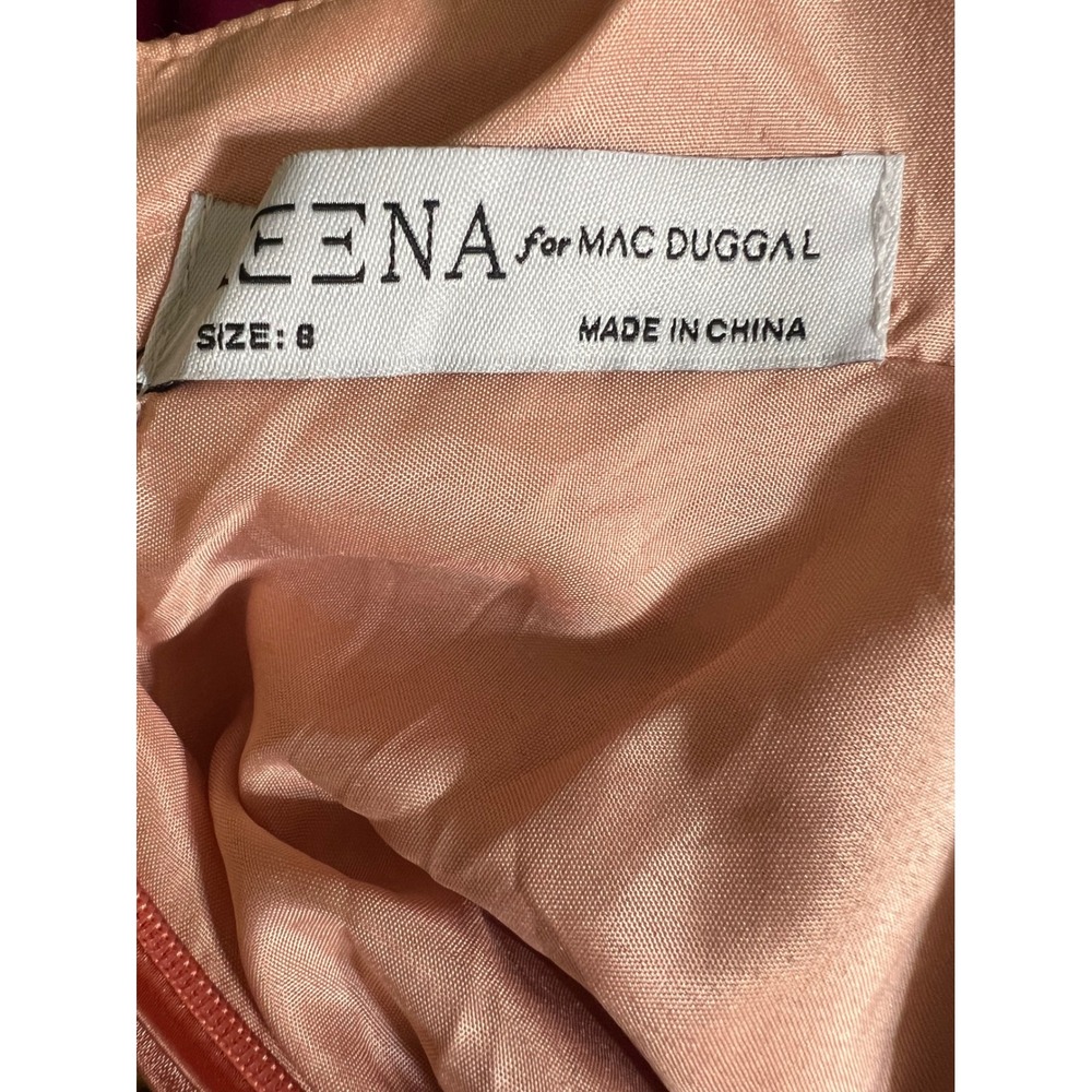 Mac Duggal 20309 Pleated Satin‎ Gown Rose Gold V-Neck Formal Dress Prom Pink 8 - Picture 14 of 16